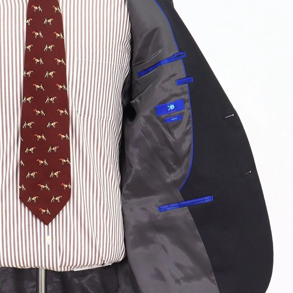 Egara 42L Gray Striped 2-Button Sport Coat Blazer Jacket V486